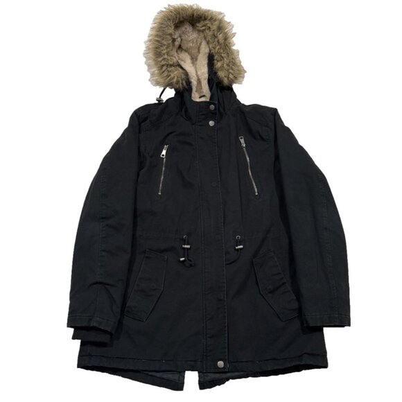 Sears Jackets & Blazers - Simply Styled by Sears Black Parka Jacket Size Large L